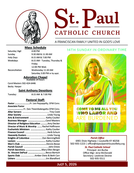 2026 - July 5 Sunday Bulletin